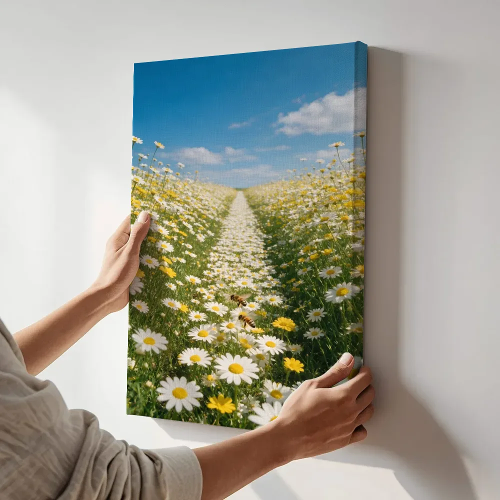 Sfeerimpressie: Madeliefje bij volle zon 9 terwijl het aan de muur wordt gehangen