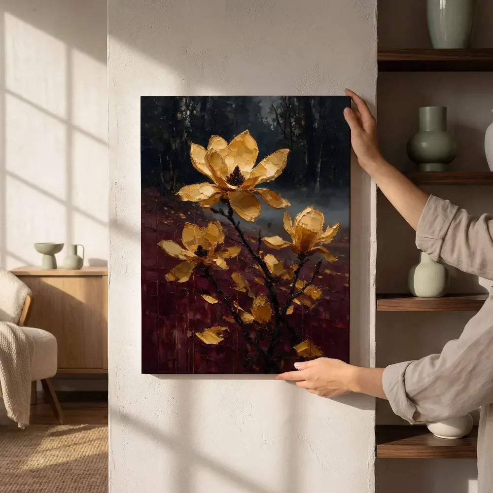 Sfeerimpressie: Magnolia aan de bosrand in goudoker naast de kast