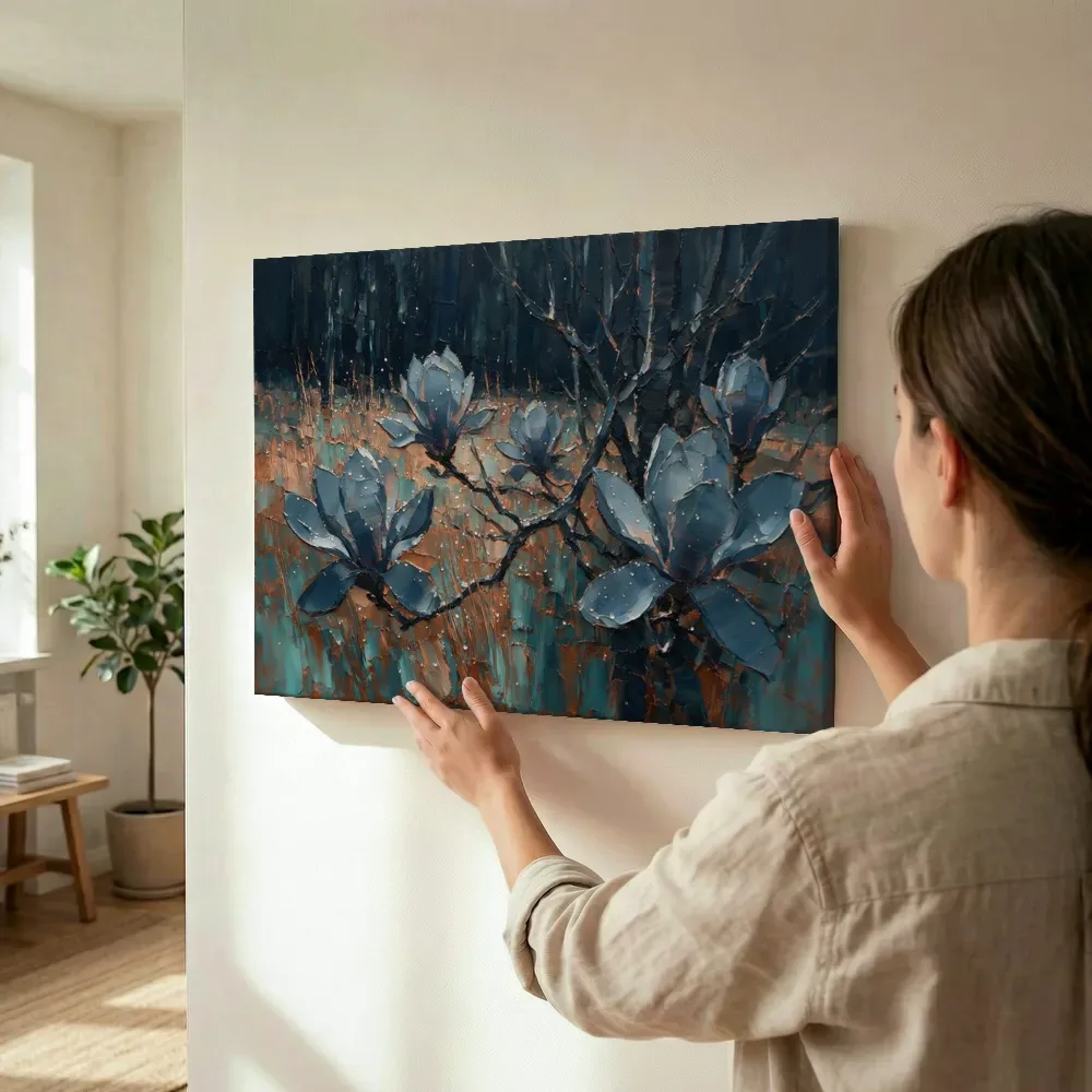 Sfeerimpressie: Magnolia aan de bosrand in leisteen terwijl het wordt opgehangen