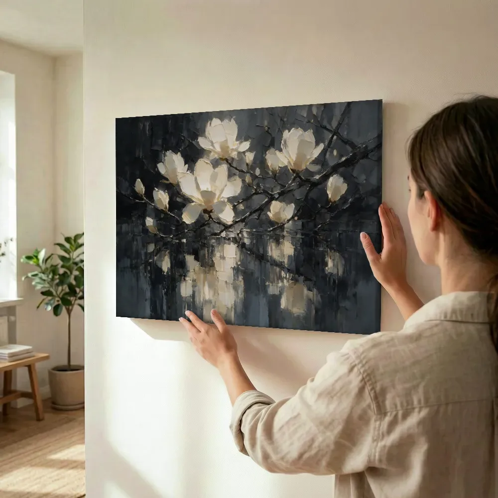 Sfeerimpressie: Magnolia aan de oever in ivoor terwijl het wordt opgehangen