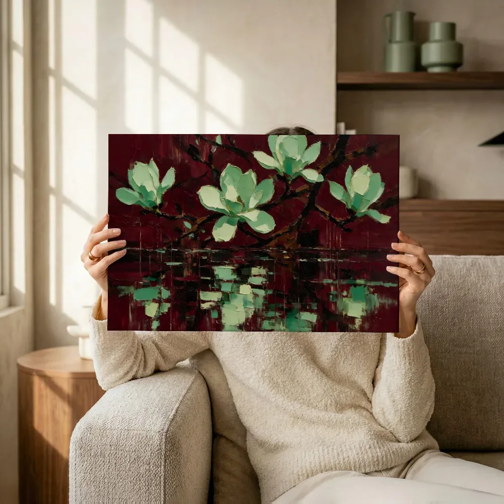 Sfeerimpressie: Magnolia aan de oever in mint terwijl het omhoog wordt gehouden
