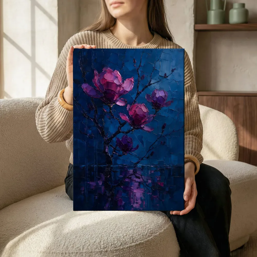 Sfeerimpressie: Magnolia aan de oever in violet terwijl het zittend wordt getoond