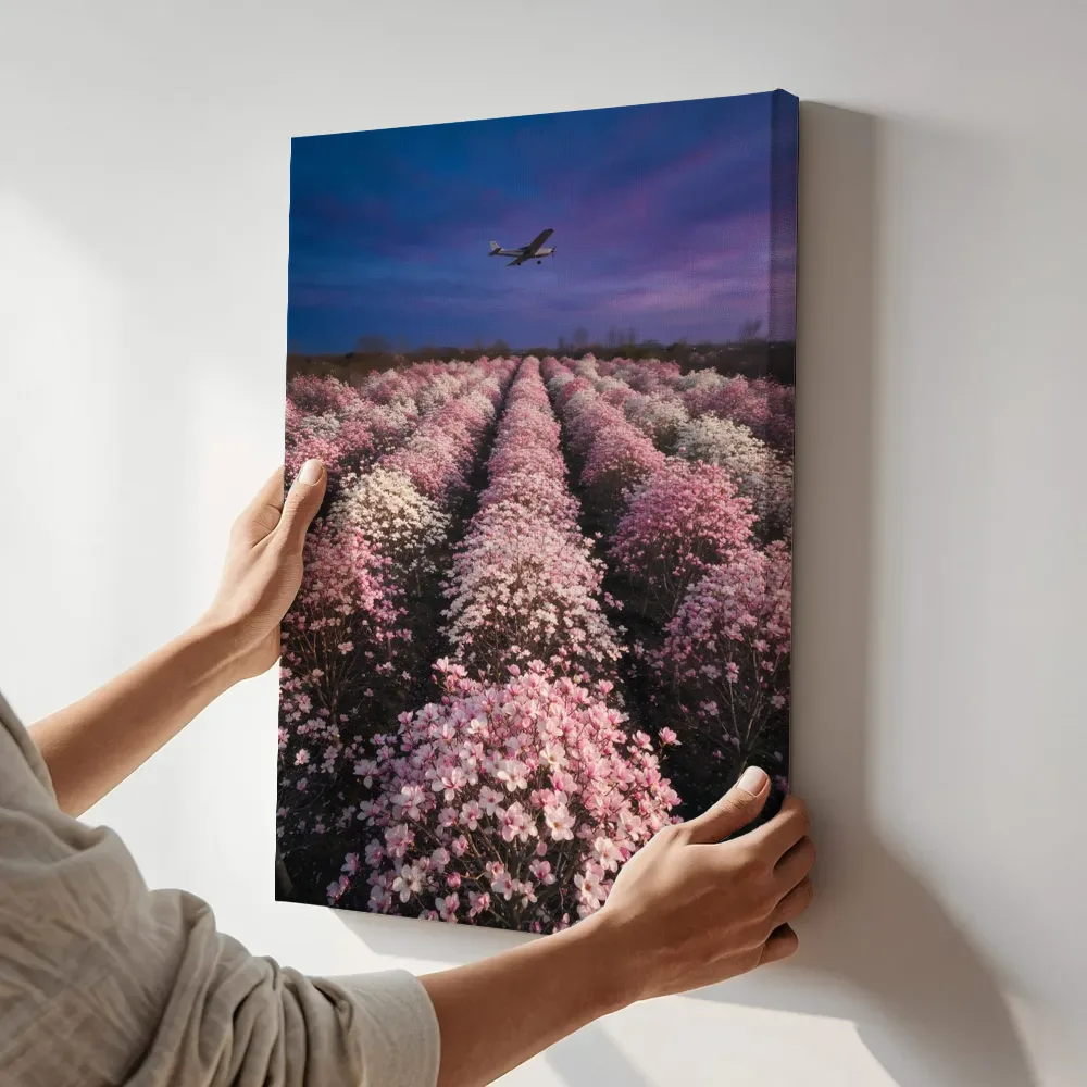Sfeerimpressie: Magnolia bij de schemering 7 terwijl het aan de muur wordt gehangen