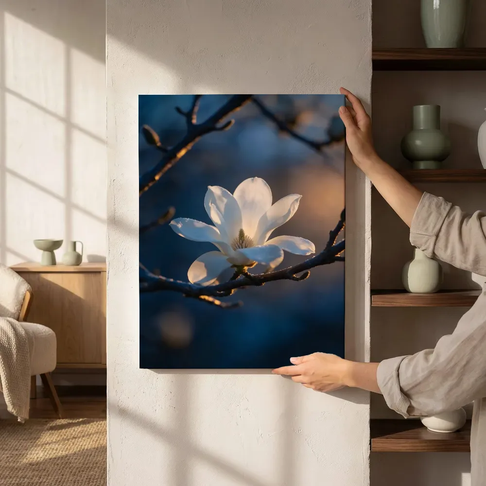 Sfeerimpressie: Magnolia in de schemering, wit 2 naast de kast