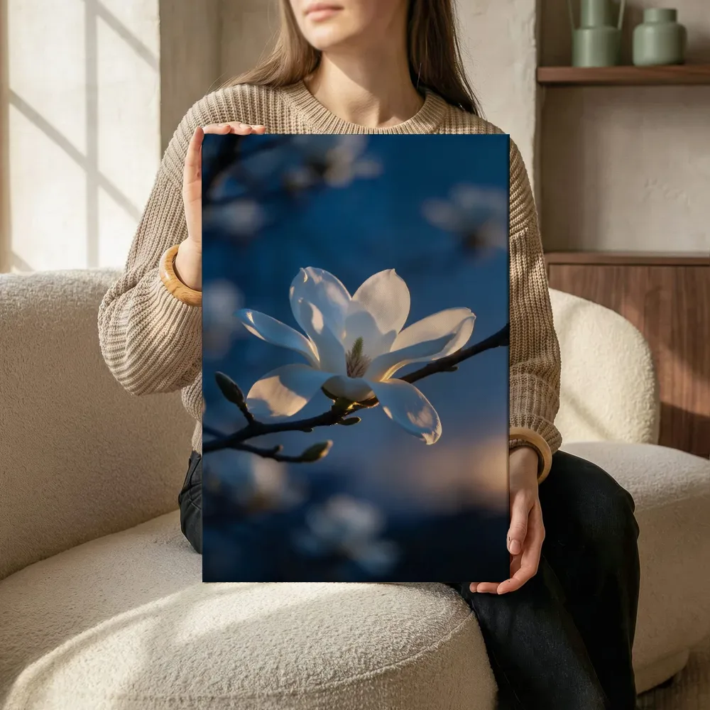Sfeerimpressie: Magnolia in de schemering, wit 7 terwijl het zittend wordt getoond