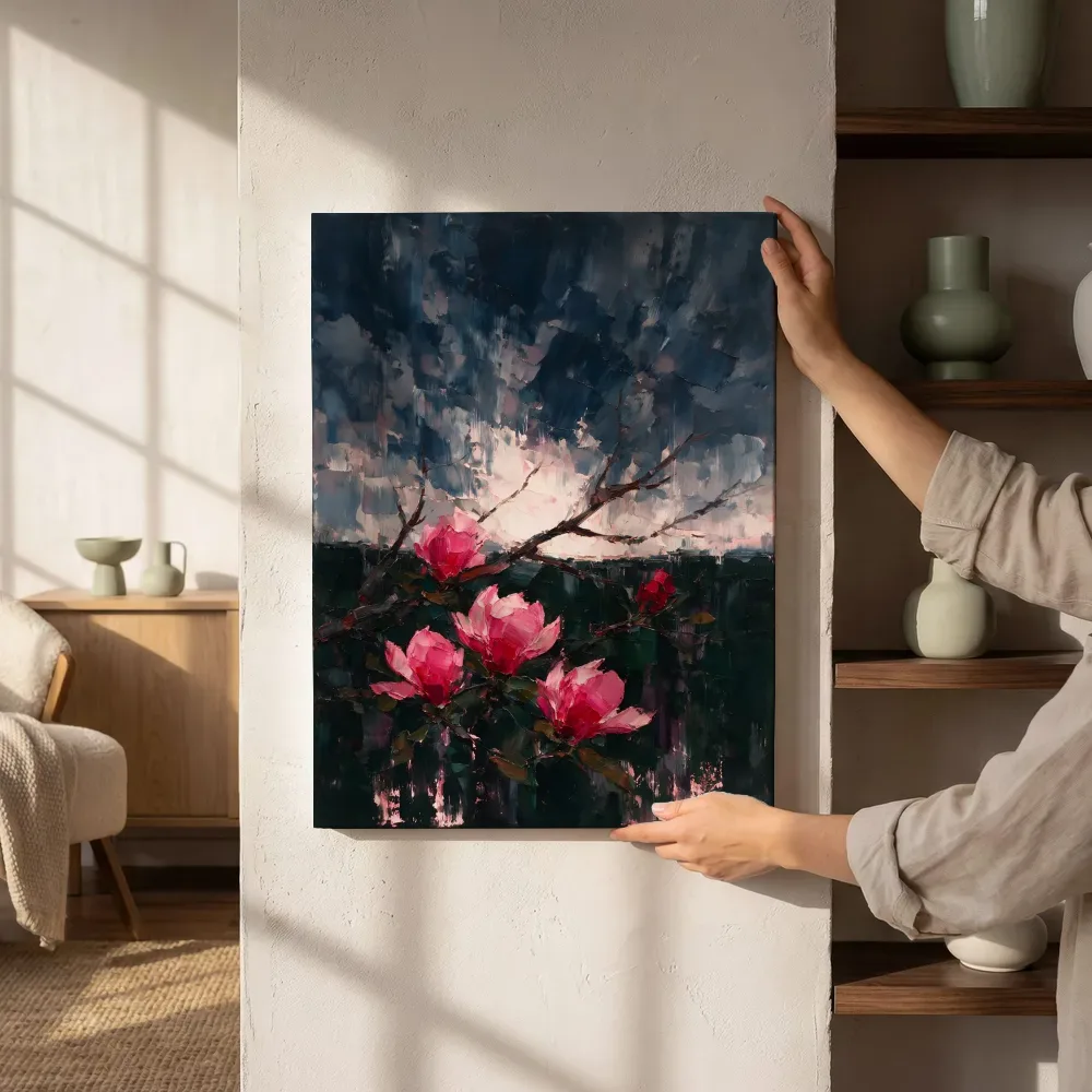 Sfeerimpressie: Magnolia onder een storm in fuchsia naast de kast