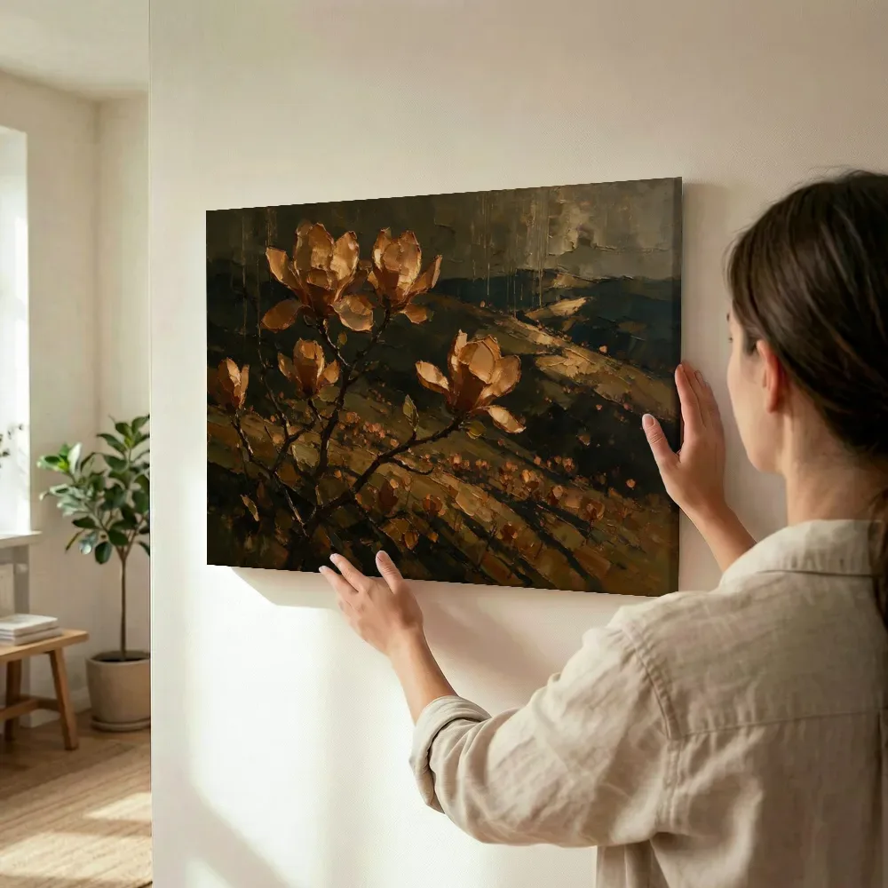 Sfeerimpressie: Magnolia op de helling in kopergloed terwijl het wordt opgehangen