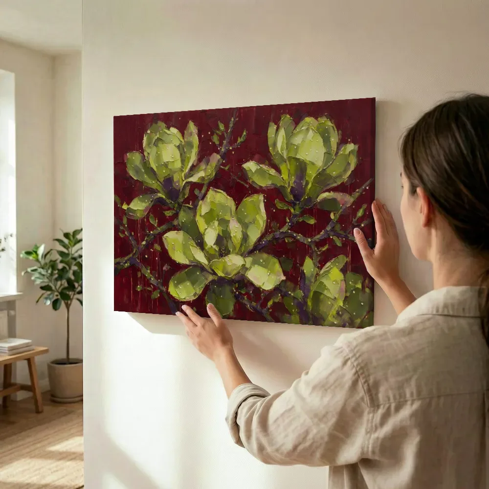 Sfeerimpressie: Magnolia van dichtbij in limoen terwijl het wordt opgehangen