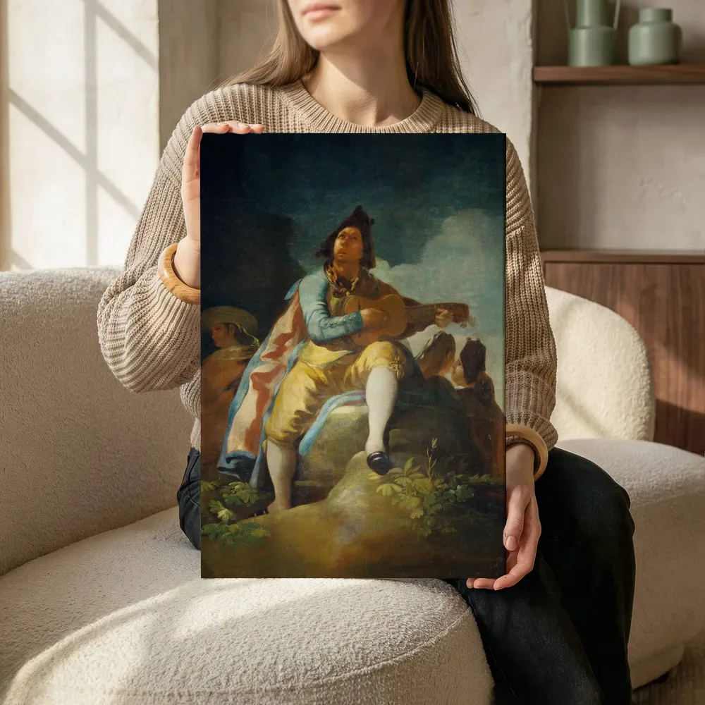 Sfeerimpressie: Majo met een gitaar van Francisco Goya terwijl het zittend wordt getoond