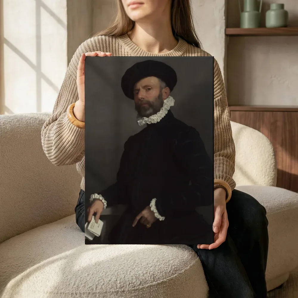 Sfeerimpressie: Man holding a Letter van Giovanni Battista Moroni terwijl het zittend wordt getoond