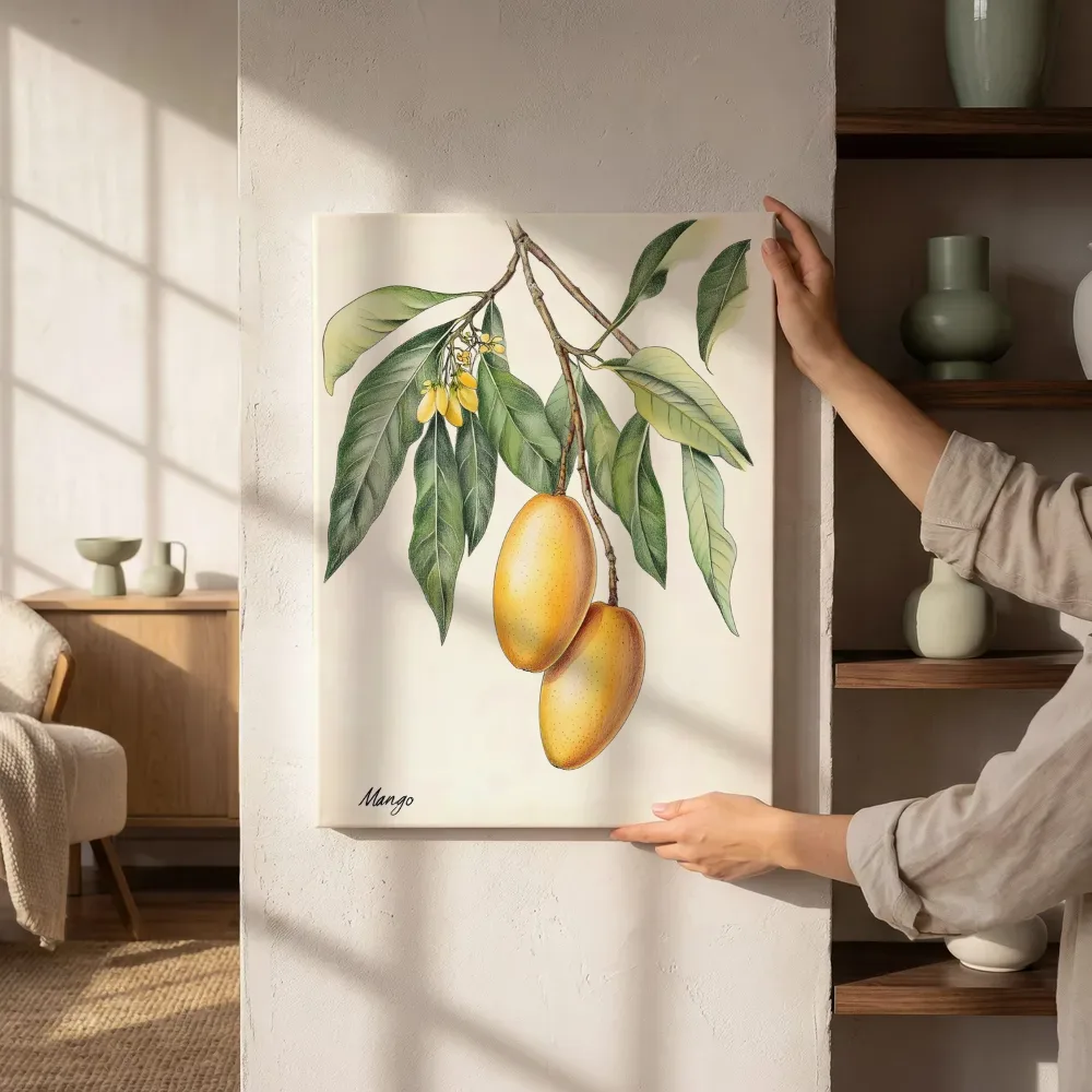 Sfeerimpressie: Mango botanische illustratie naast de kast