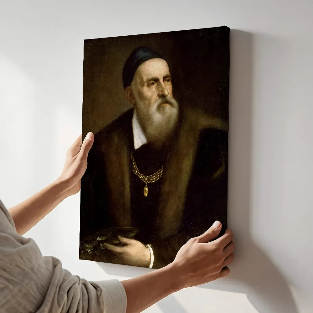 Sfeerimpressie: Zelfportret, naar Titiaan terwijl het aan de muur wordt gehangen