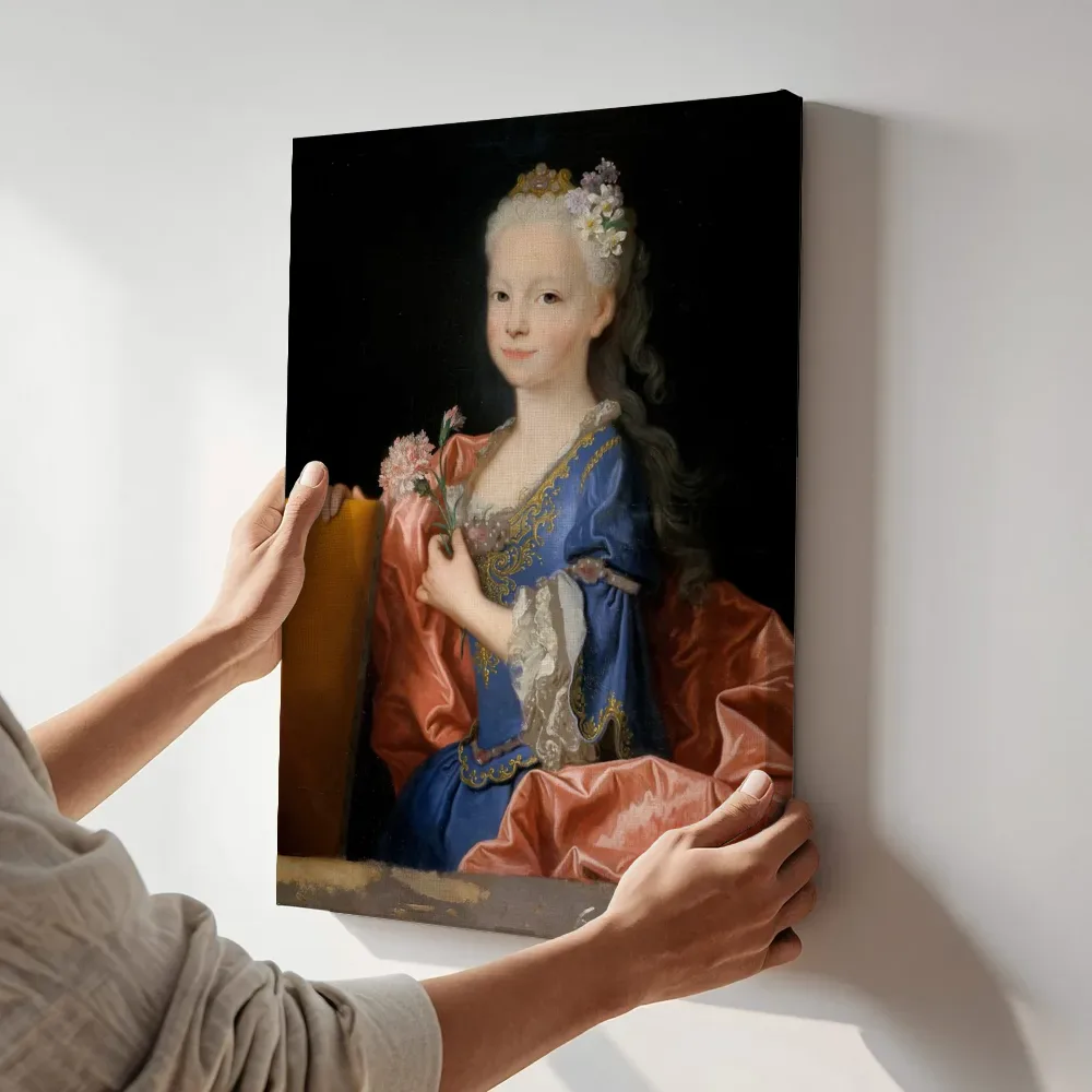 Sfeerimpressie: Maria Ana Victoria van Bourbon als kind van Jean Ranc terwijl het aan de muur wordt gehangen
