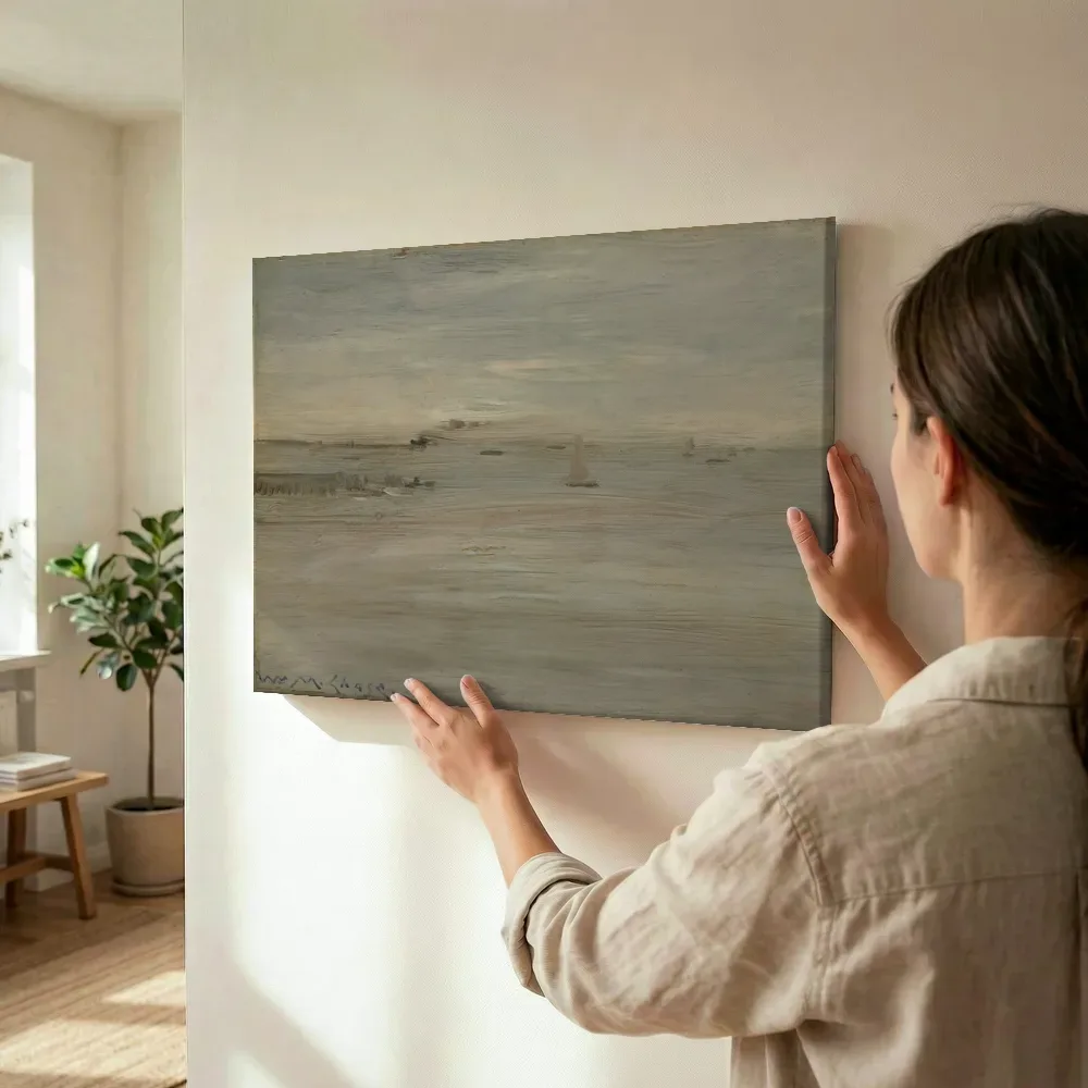 Sfeerimpressie: Marine van William Merritt Chase terwijl het wordt opgehangen