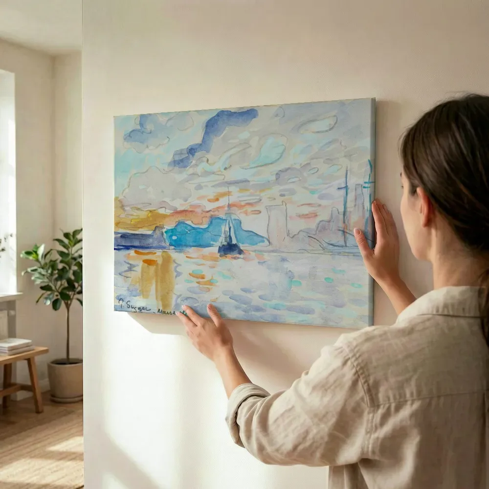 Sfeerimpressie: Marseille van Paul Signac terwijl het wordt opgehangen