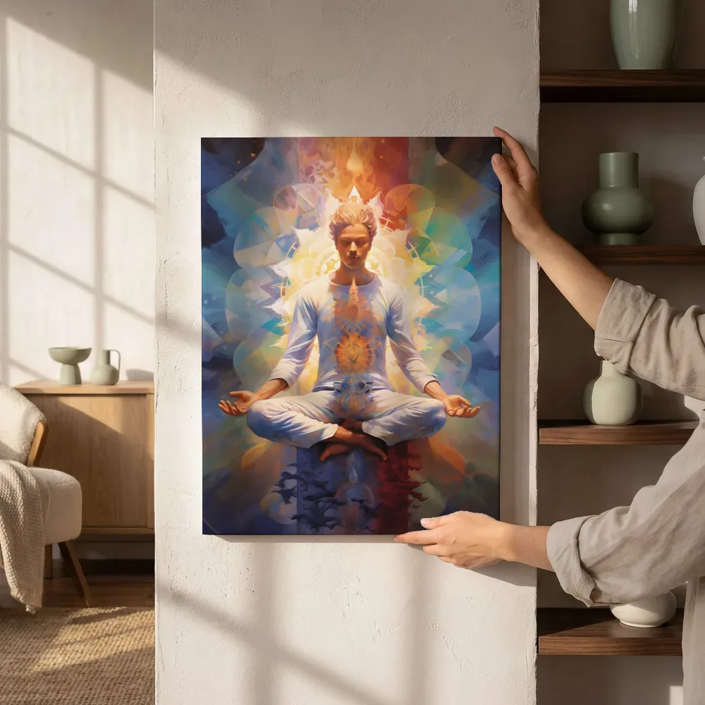 Sfeerimpressie: Meditatie in regenboogaura naast de kast