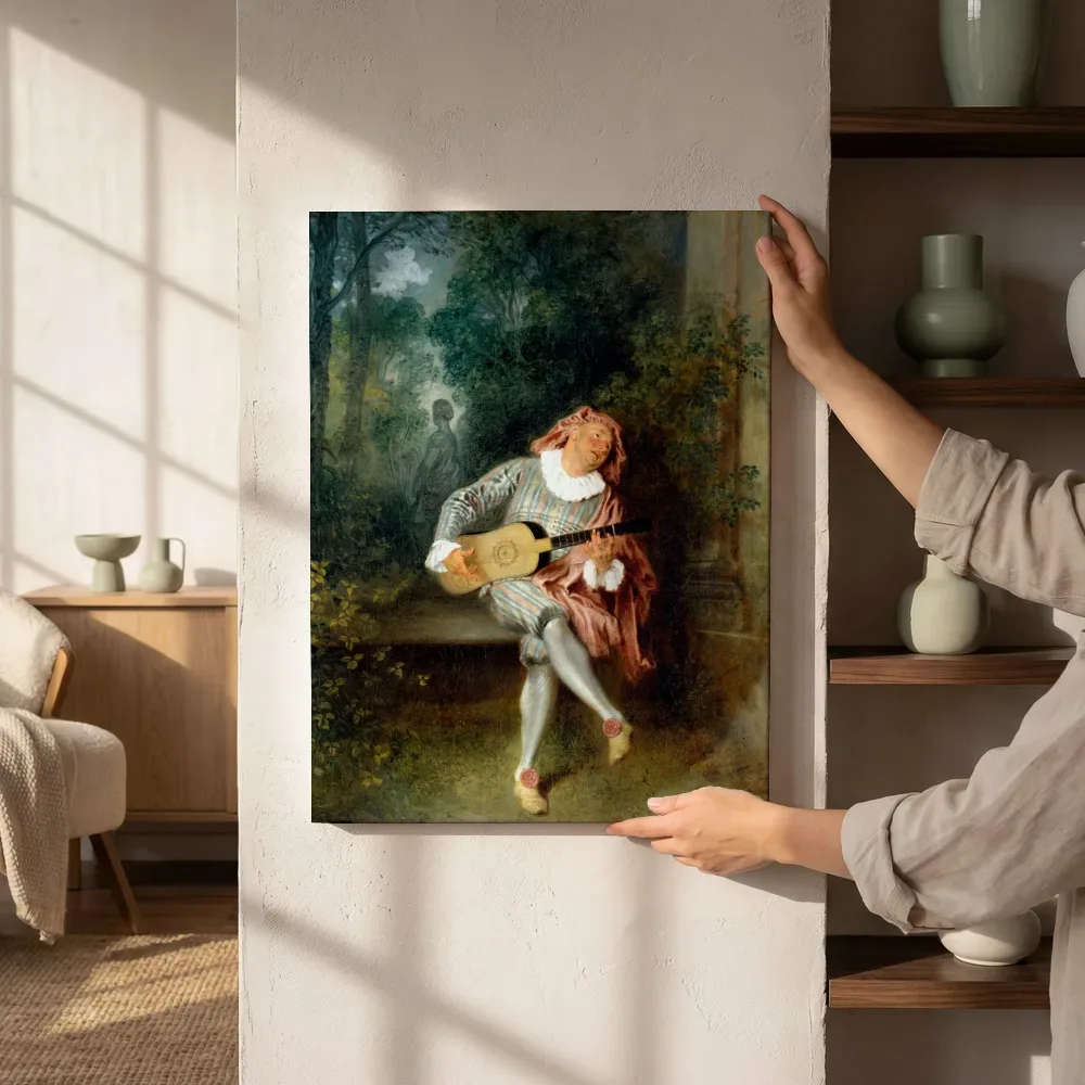 Sfeerimpressie: Mezzetin van Jean-Antoine Watteau naast de kast