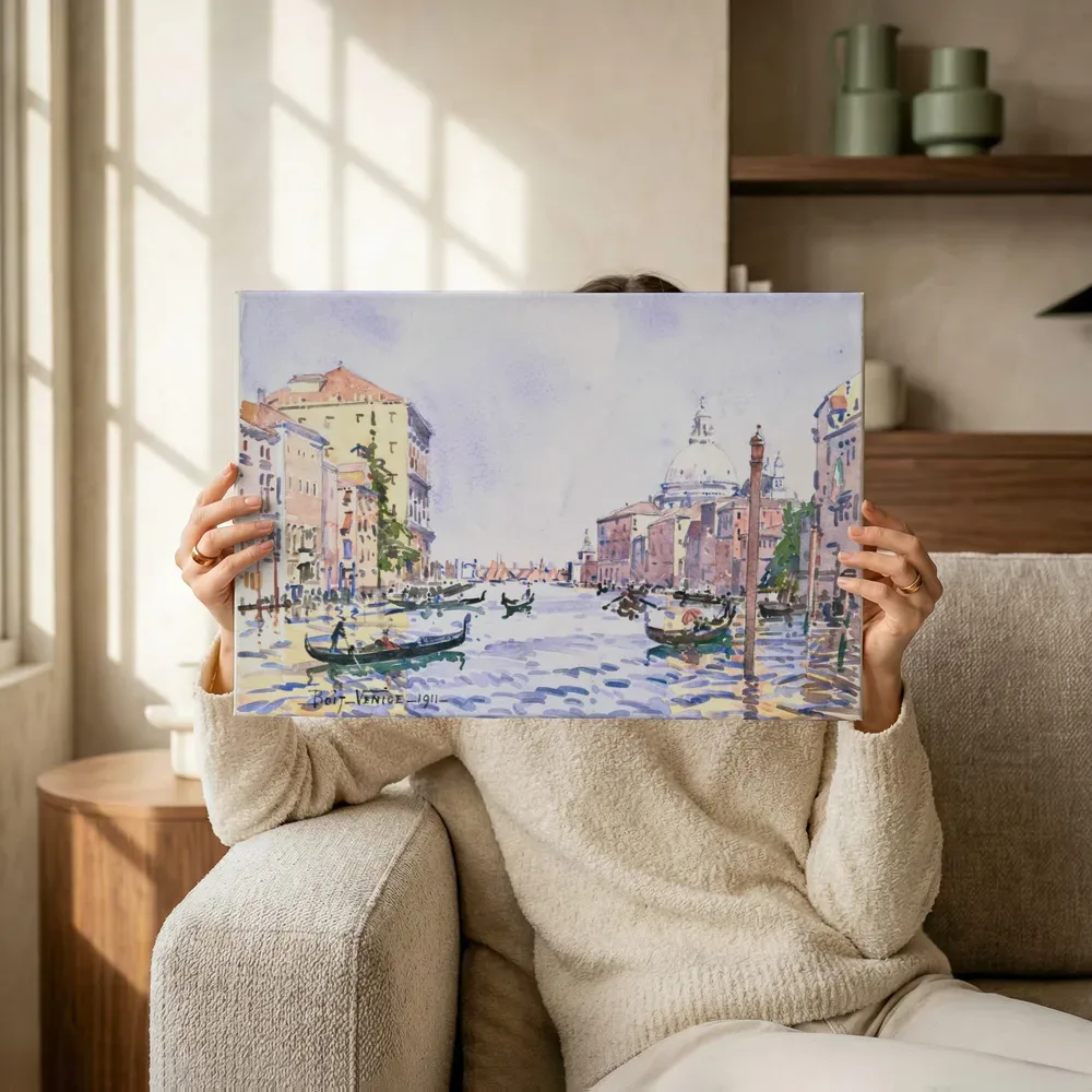 Sfeerimpressie: Middag op het Canal Grande in Venetië van Edward Darley Boit terwijl het omhoog wordt gehouden