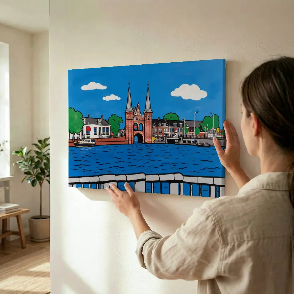 Sfeerimpressie: Milaan, Galleria in vlakke acryl terwijl het wordt opgehangen