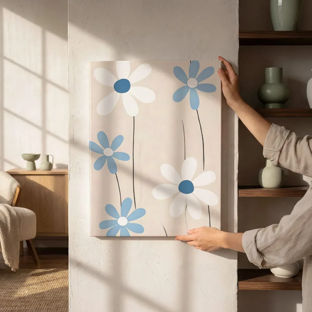 Sfeerimpressie: Minimalistische madeliefjes naast de kast