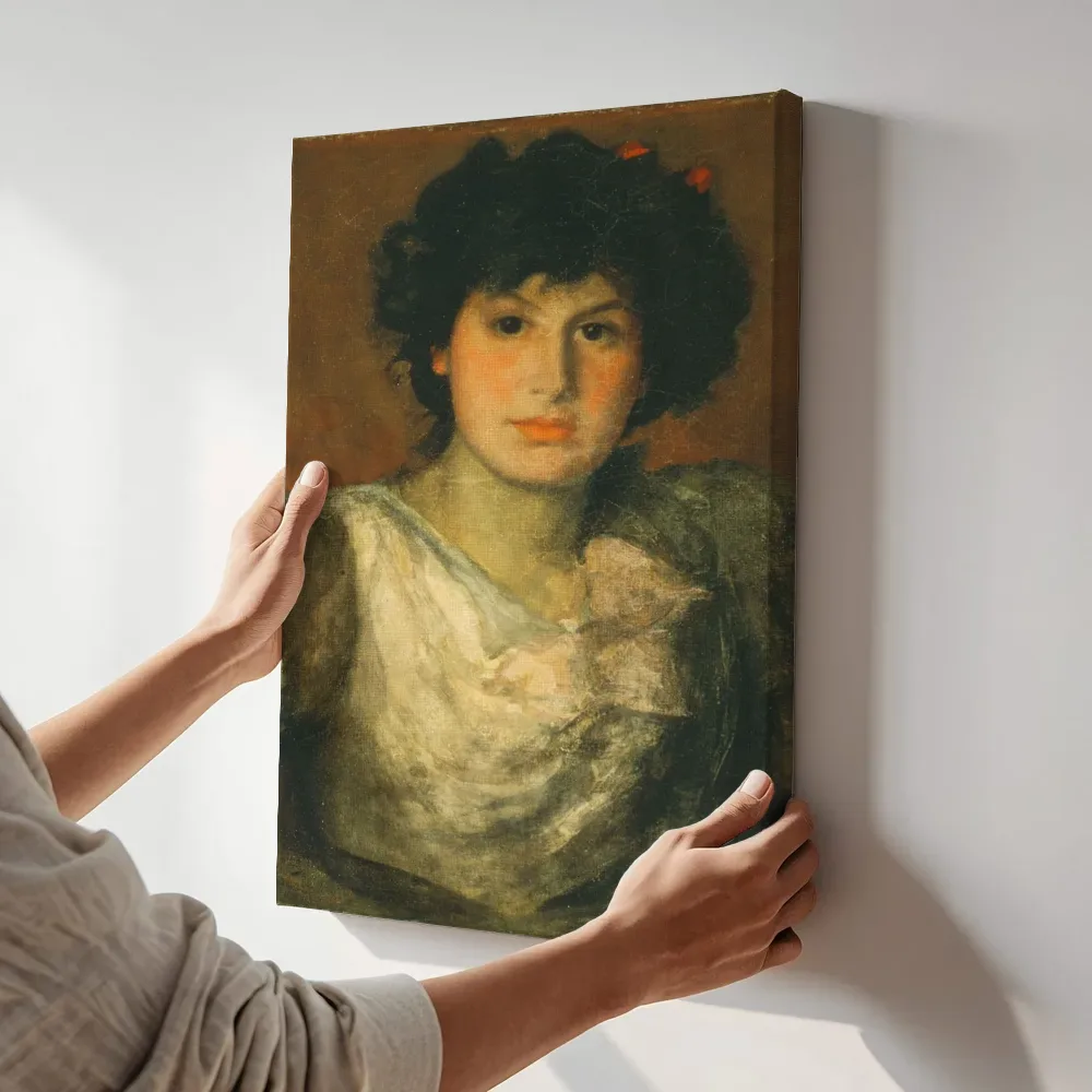 Sfeerimpressie: Miss Lillian Woakes van James McNeill Whistler terwijl het aan de muur wordt gehangen