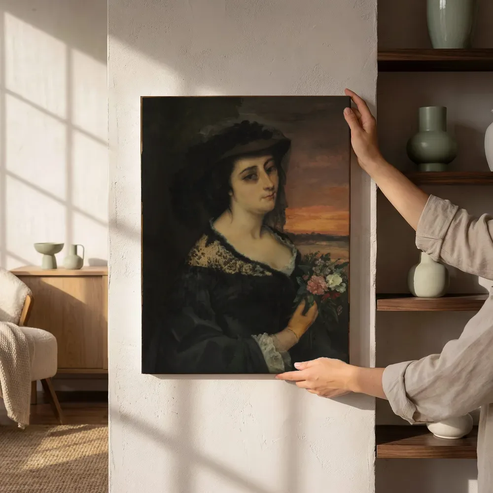Sfeerimpressie: Mme L... (Laure Borreau) van Gustave Courbet naast de kast