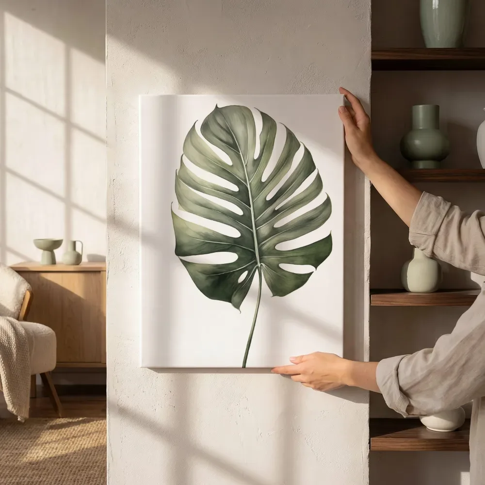 Sfeerimpressie: Monsterablad botanisch naast de kast