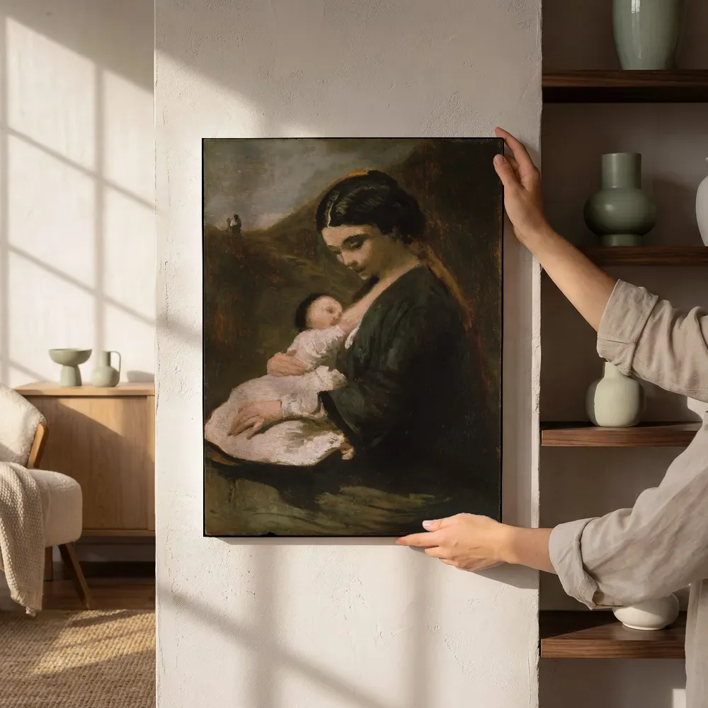 Sfeerimpressie: Moeder en kind van Jean-Baptiste-Camille Corot naast de kast