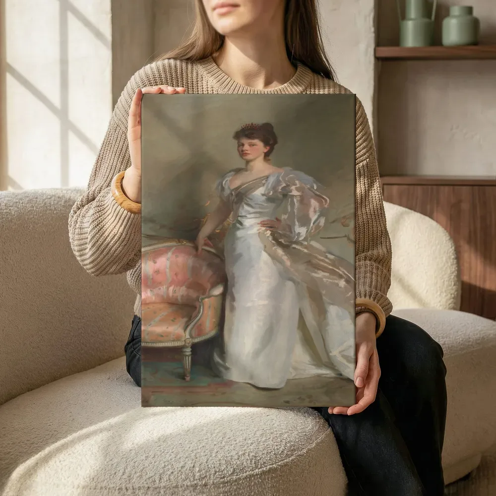 Sfeerimpressie: Mrs. George Swinton (Elizabeth Ebsworth) van John Singer Sargent terwijl het zittend wordt getoond