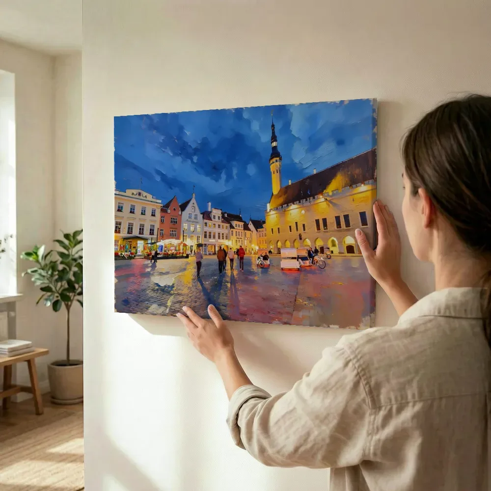 Sfeerimpressie: München, oude stad straat in bijna abstract terwijl het wordt opgehangen