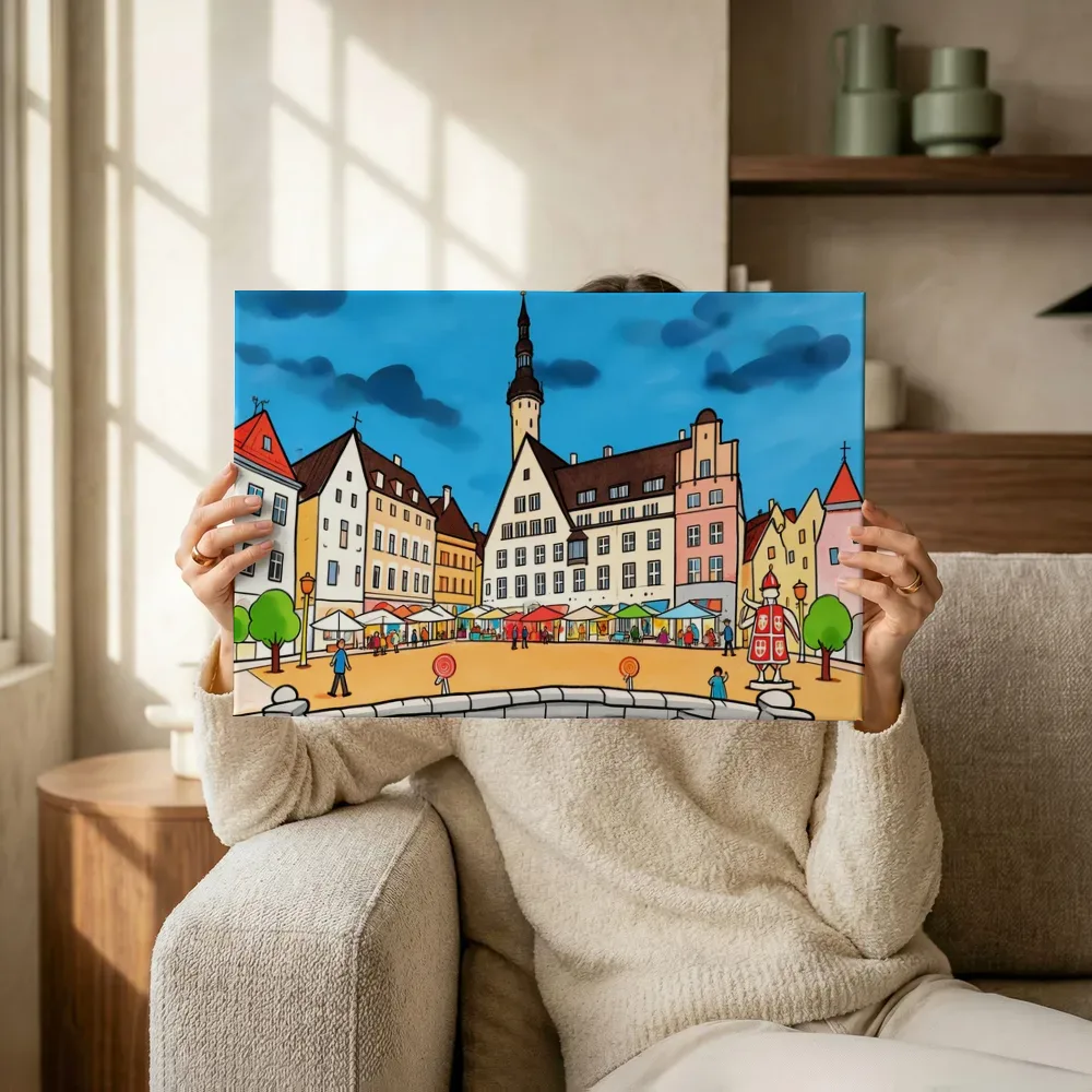 Sfeerimpressie: Namen, straat in cartoonstijl terwijl het omhoog wordt gehouden