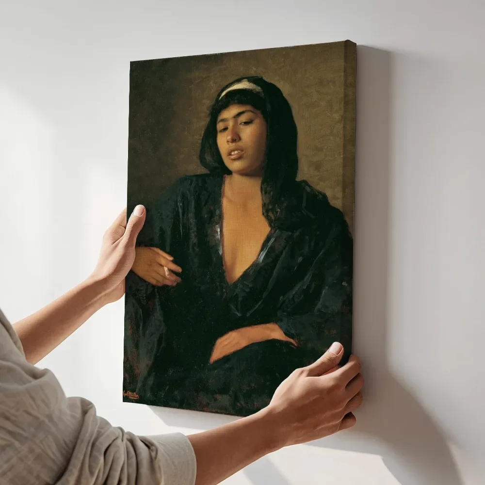 Sfeerimpressie: Nefusa van Leopold Carl Müller terwijl het aan de muur wordt gehangen