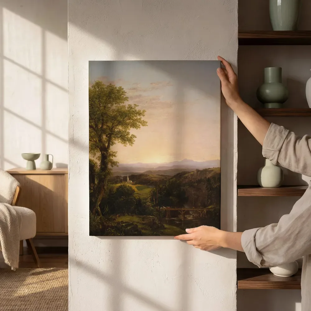 Sfeerimpressie: New England Scenery van Thomas Cole naast de kast