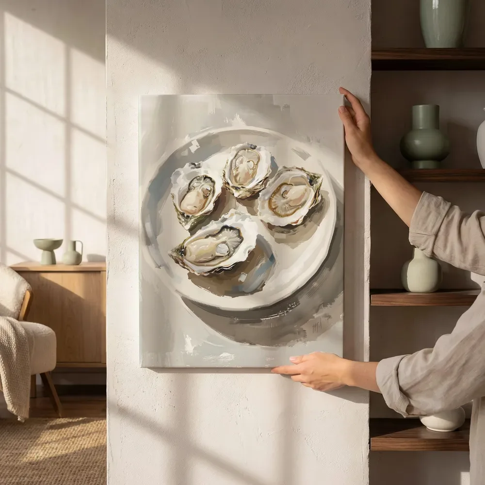 Sfeerimpressie: Oesters op schaal naast de kast