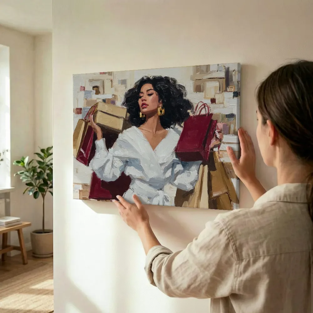 Sfeerimpressie: Omringd door cadeaudozen terwijl het wordt opgehangen