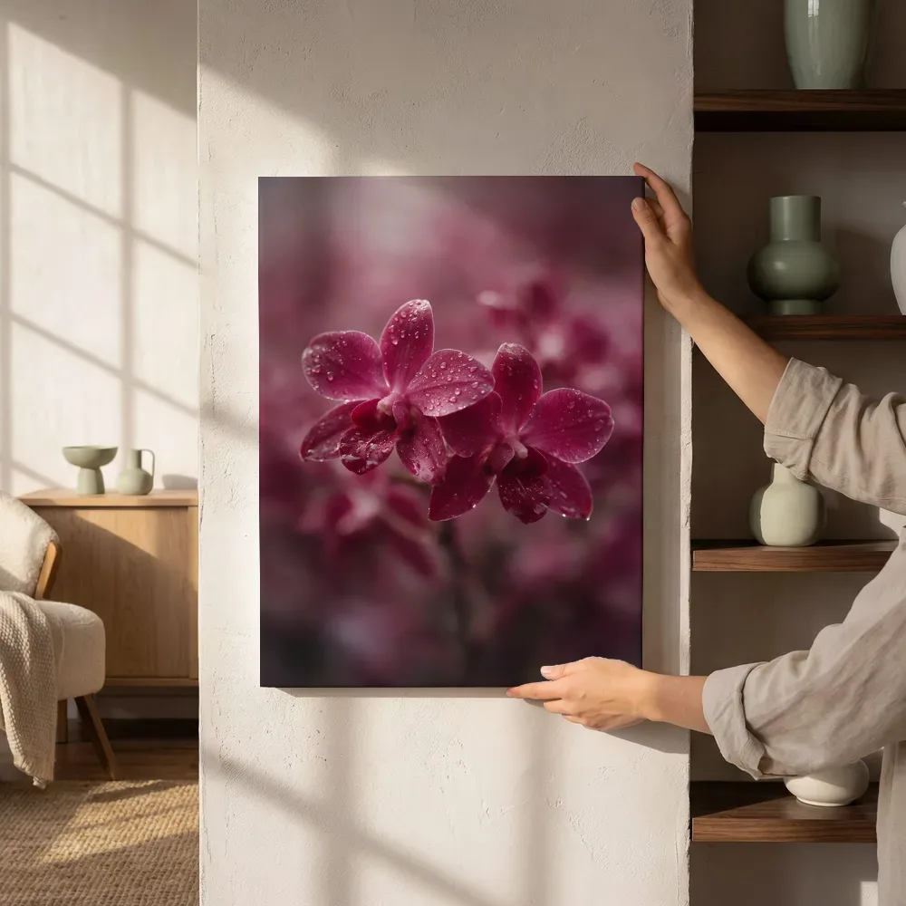 Sfeerimpressie: Orchidee in na de regen, dieproze 2 naast de kast