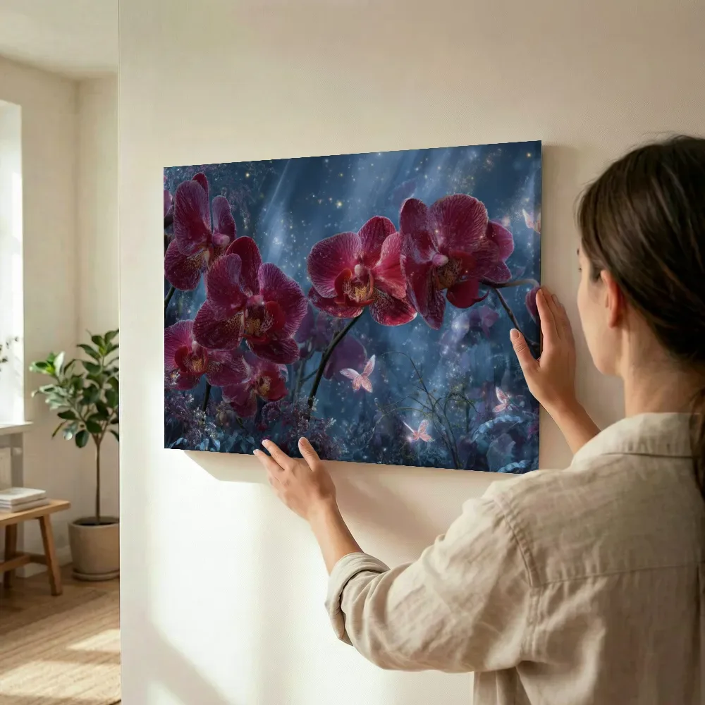 Sfeerimpressie: Orchideeën onder een sterrenregen terwijl het wordt opgehangen