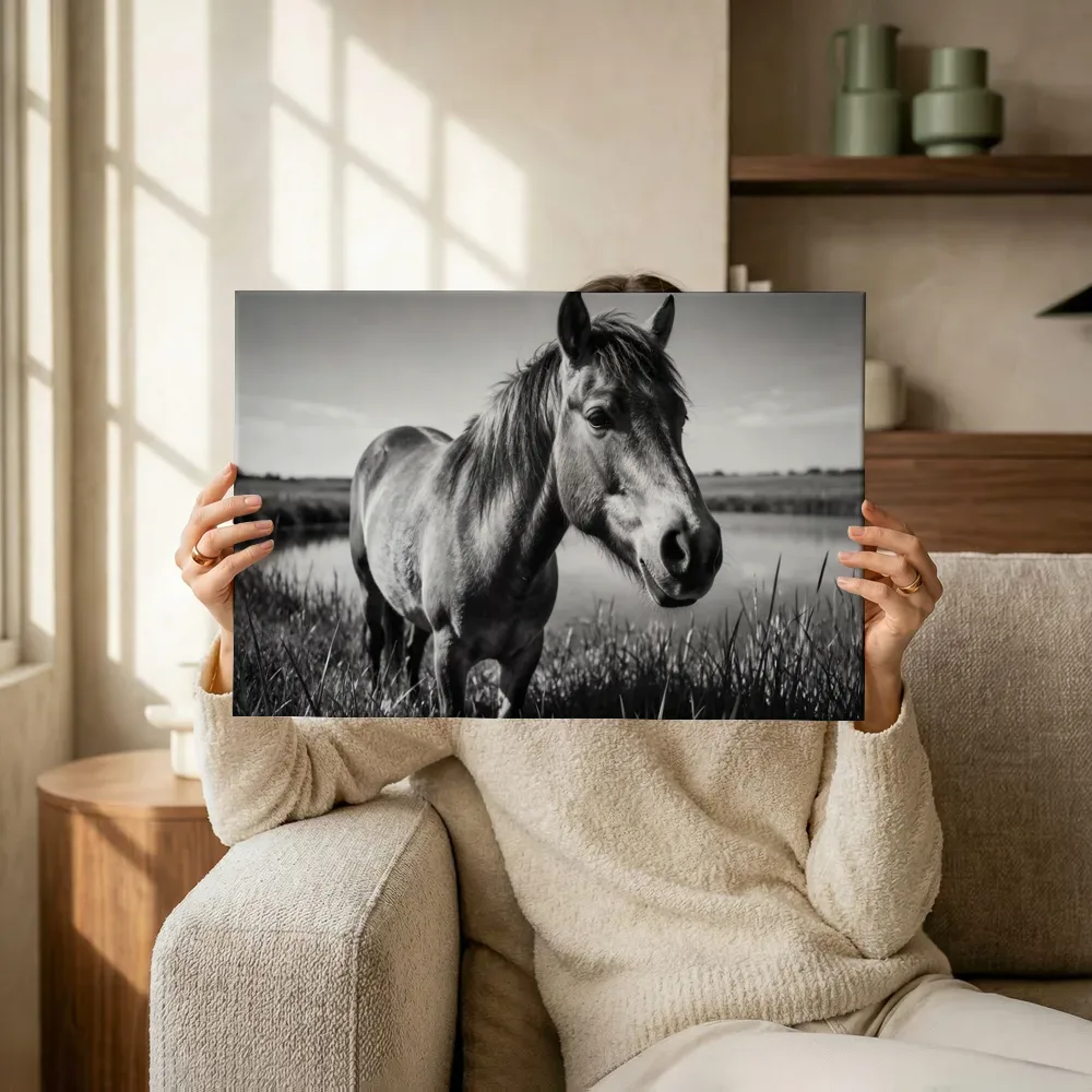 Sfeerimpressie: Paard van onderaf, de volle zomer terwijl het omhoog wordt gehouden