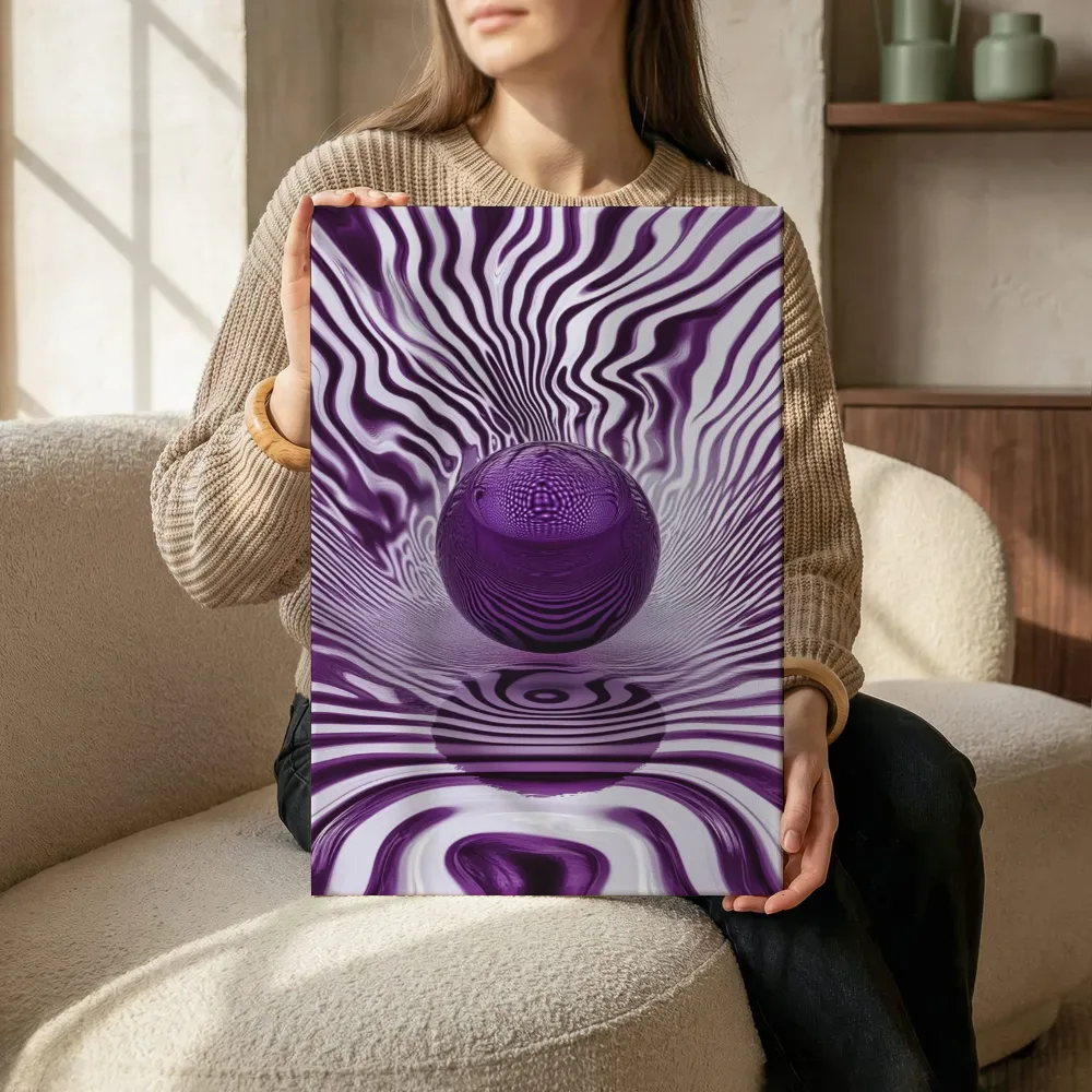 Sfeerimpressie: Paarse swirl bol terwijl het zittend wordt getoond