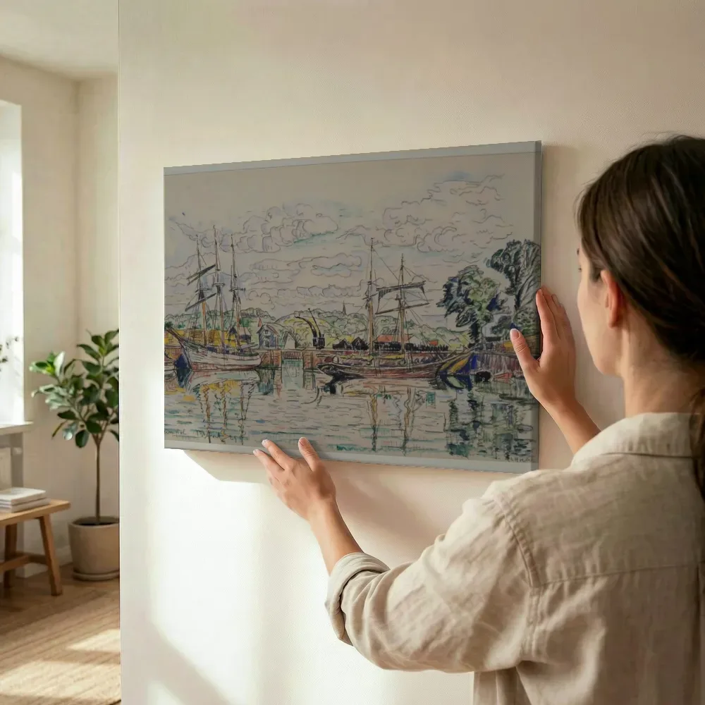 Sfeerimpressie: Paimpol van Paul Signac terwijl het wordt opgehangen