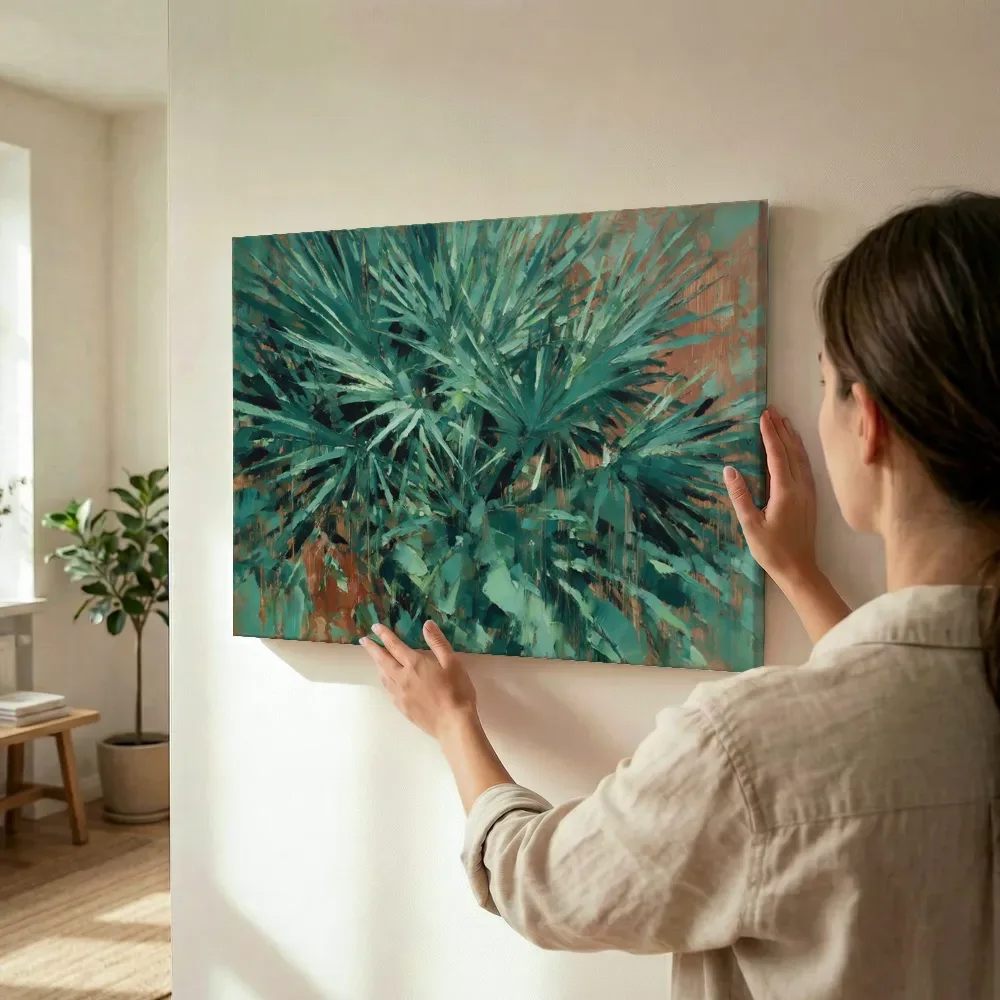 Sfeerimpressie: Palmboom in zeegroen terwijl het wordt opgehangen