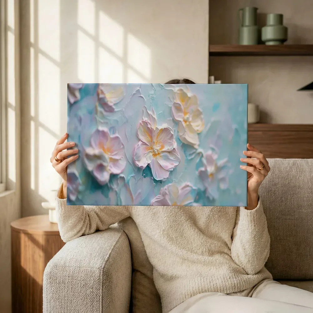 Sfeerimpressie: Pastel bloementros terwijl het omhoog wordt gehouden