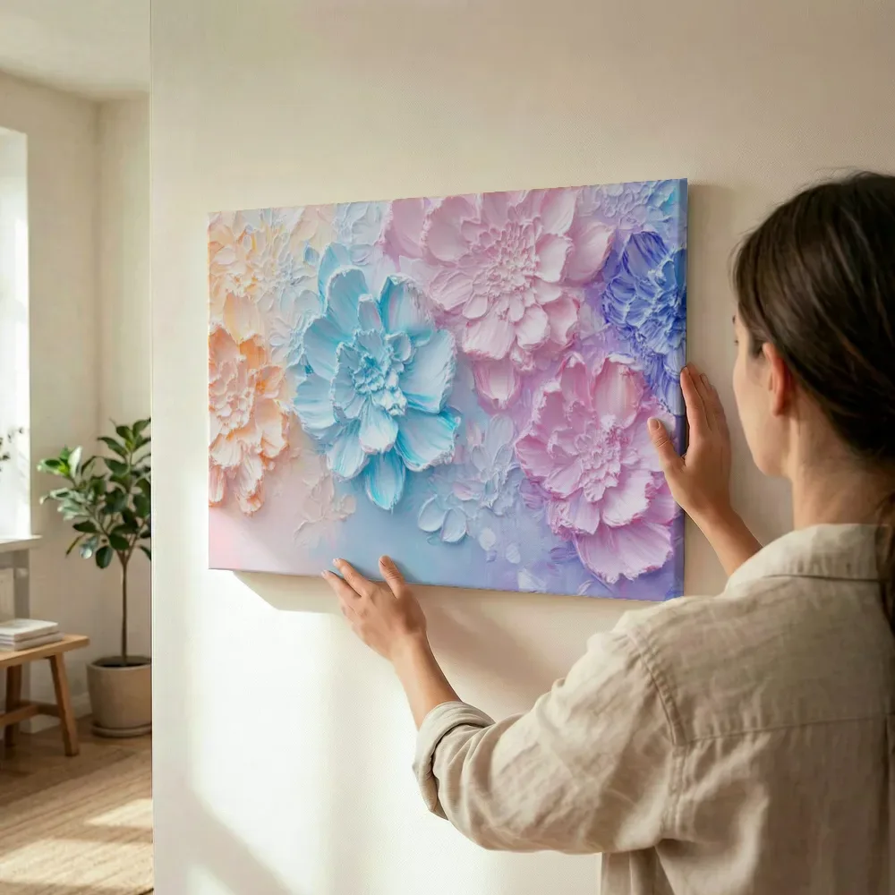 Sfeerimpressie: Pastel dahlia ombre terwijl het wordt opgehangen