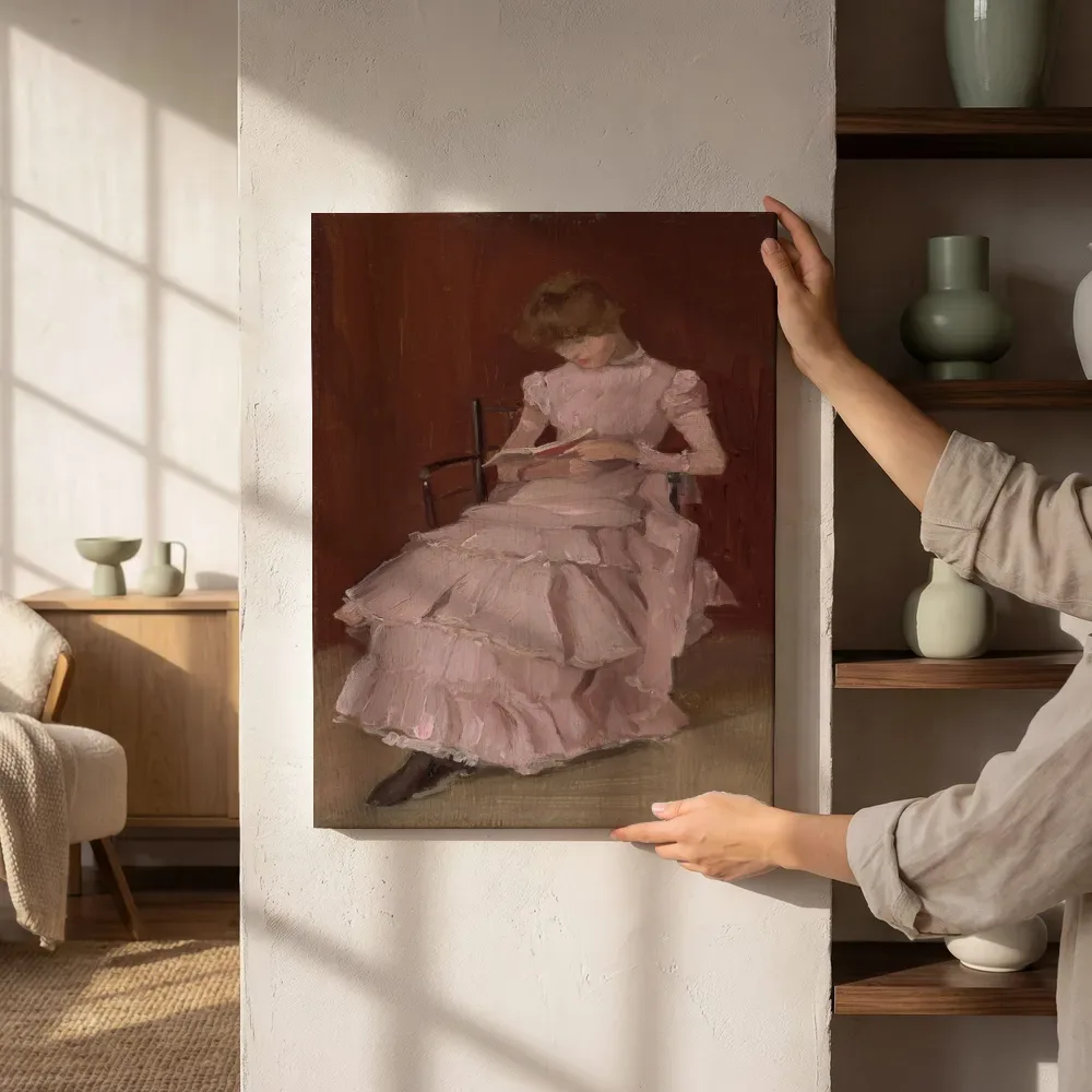 Sfeerimpressie: Peach Blossom van Beatrice Whistler naast de kast