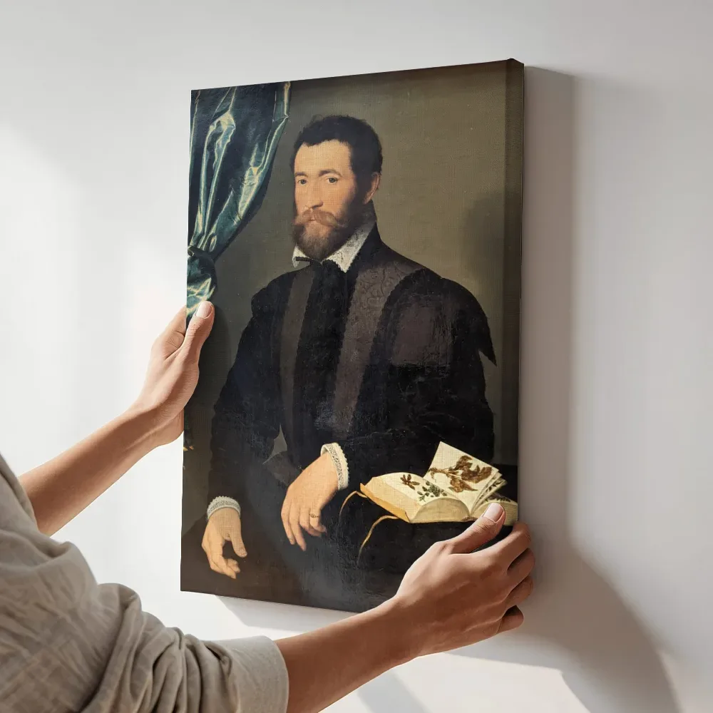 Sfeerimpressie: Pierre Quthe, Apothecary van François Clouet terwijl het aan de muur wordt gehangen