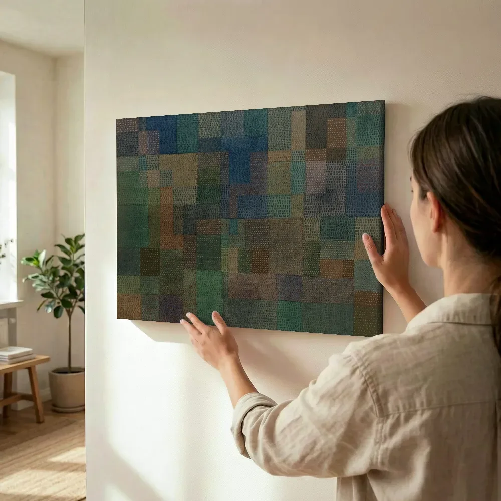 Sfeerimpressie: Polyphony van Paul Klee terwijl het wordt opgehangen