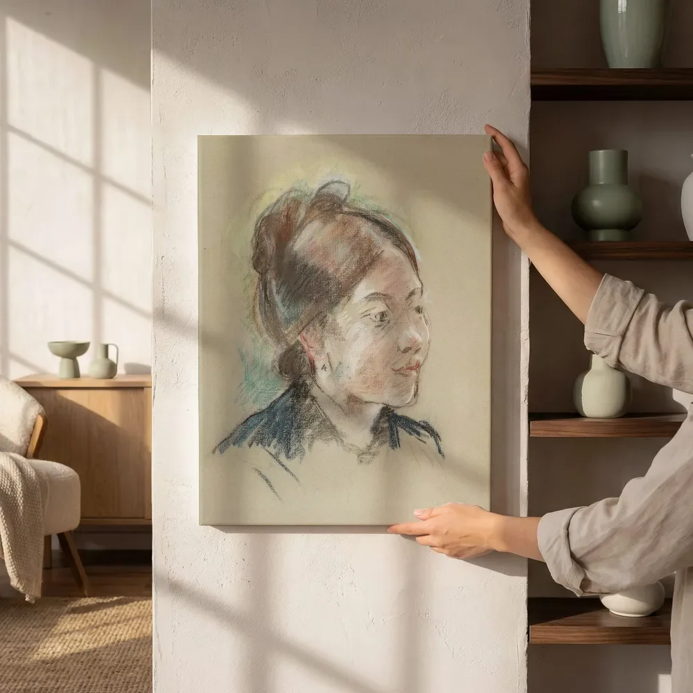 Sfeerimpressie: (Portrait de mademoiselle labillois) van Berthe Morisot naast de kast