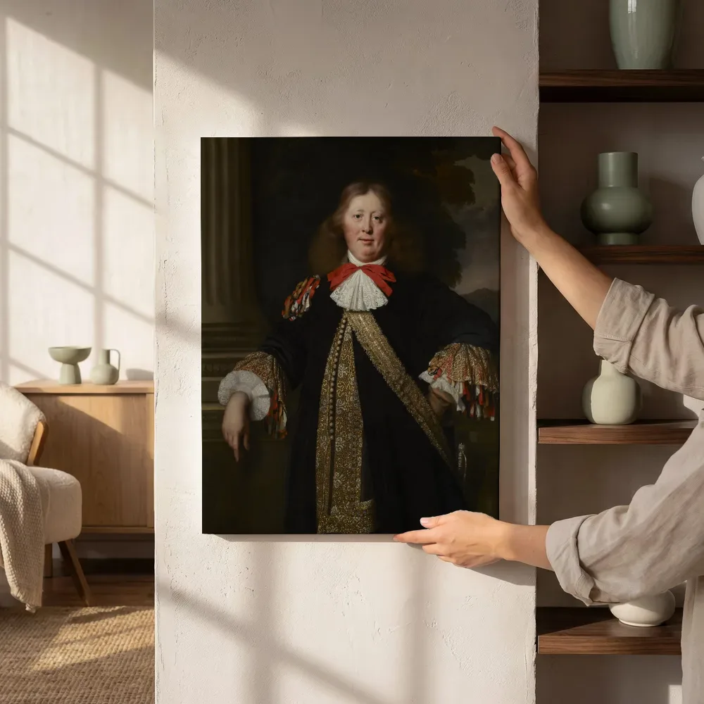 Sfeerimpressie: Portret van een burgemeester van Bartholomeus van der Helst naast de kast