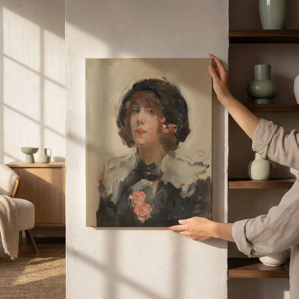 Sfeerimpressie: Portret van een vrouw van Isaac Israels naast de kast