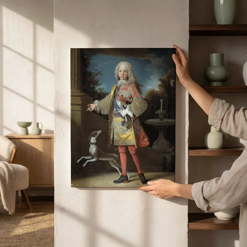 Sfeerimpressie: Portret van Ferdinand VI als jongen van Jean Ranc naast de kast
